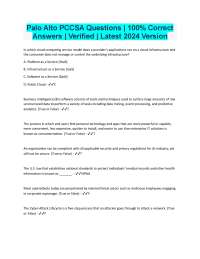 Palo Alto PCCSA Questions | 100% Correct Answers | Verified | Latest 2024 Version