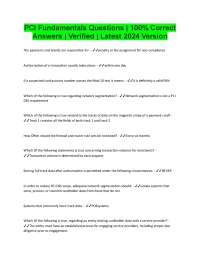 PCI Fundamentals Questions | 100% Correct Answers | Verified | Latest 2024 Version