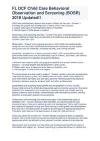 Observation and Screening in Early Childhood Education