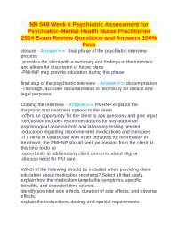 Psychiatric Assessment for Psychiatric-Mental Health Nurse Practitioner Exam Review