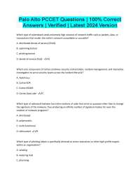 Palo Alto PCCET Questions | 100% Correct Answers | Verified | Latest 2024 Version