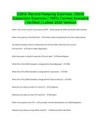 OSHA Recordkeeping and Inspection Exercises