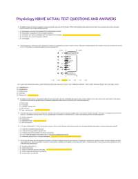Physiology NBME ACTUAL TEST QUESTIONS AND ANSWERS