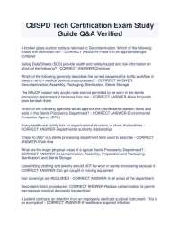 CBSPD Final Exam Study Guide Certification Latest Updated