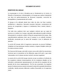 Efectos fisiológicos del masaje - Prof. Madrid