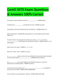 Vowel Production and Consonant Articulation in Speech