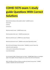 COMD 5070 Exam 1 Study Guide