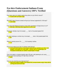 For-hire Endorsement Indiana Exam (Questions and Answers) 100% Verified