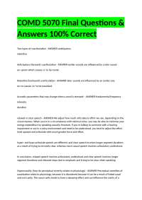 Acoustic Parameters and Speech Production