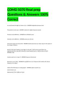 COMD 5070 Final Exam Preparation: Questions and Answers