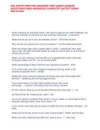 WA STATE WRITTEN DRIVERS TEST EXAM UPDATE QUESTIONS AND ANSWERS COMPLETE LATEST EXAM
