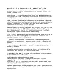 JOURNEYMAN ELECTRICIAN PRACTICE TEST