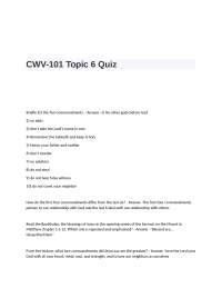 CWV-101 Topic 6 Quiz with Answers