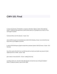 CWV-101 Final Exam Questions and Answers