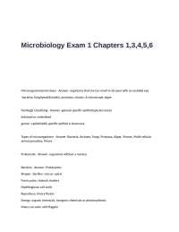 Microbiology Exam 1 Chapters 1,2,3&4 Questions and Answers