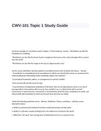 CWV-101 Topic 1 Study Guide Questions and Answers
