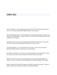 CWV-101 Exam Questions and Correct Answers