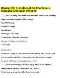 Chapter 29: Disorders of the Esophagus, Stomach, and Small Intestine