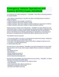 Emergency Vehicle Operations and Control (EVOC) Exam 2024/2025