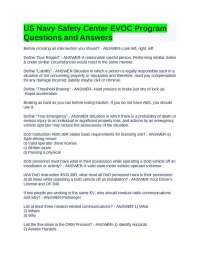 US Navy Safety Center EVOC Program: Questions and Answers