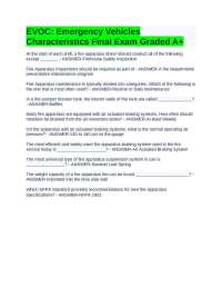 EVOC -Emergency Vehicles Characteristics Final Exam