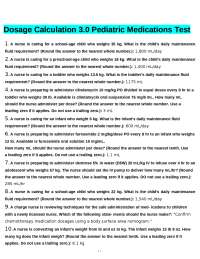 Pediatric Medication Dosage Calculation