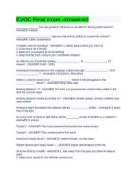 EVOC Final exam -answered 2024