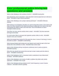 Evoc professional police driving test questions