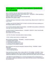 Emergency Vehicle Operations: Questions and Answers