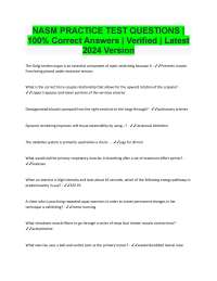 NASM PRACTICE TEST QUESTIONS | 100% Correct Answers | Verified | Latest 2024 Version