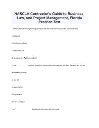 NASCLA Contractor's Guide to Business, Law, and Project Management, Florida Practice Test