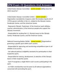 The United States Olympic Committee (USOC) and Its Role in Olympic Sports