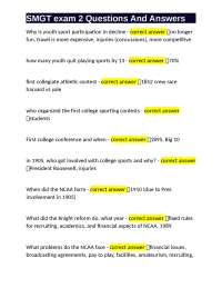 Sports Management and Governance: Exam 2 Questions and Answers
