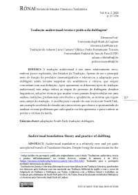 Tradução audiovisual: teoria e prática da dublagem