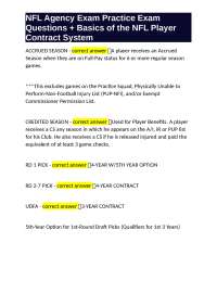 NFL Player Contract System: Exam Practice and Basics