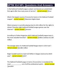 The Economics of the National Football League (NFL)
