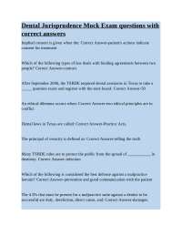 Dental Jurisprudence Mock Exam questions with correct answers