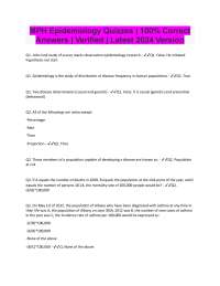 Epidemiology Quizzes and Answers