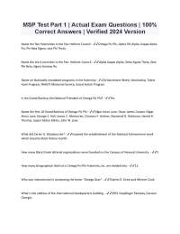 MSP Test Part 1 | Actual Exam Questions | 100% Correct Answers | Verified 2024 Version