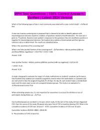 MPH Test Questions | 100% Correct Answers | Verified | Latest 2024 Version