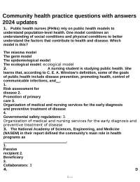 Community health practice questions with answers 2024 updates
