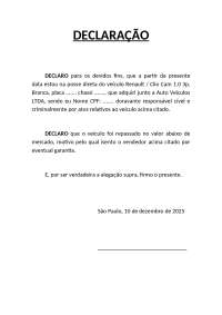 modelo declaração de repasse de veículos