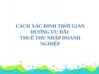 Cách tính ưu đãi thuế TNDN