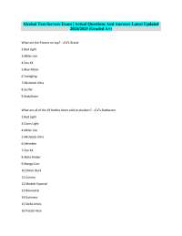 Alcohol Test-Servers Exam | Actual Questions And Answers Latest Updated 2024/2025 (Graded