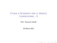 Curve e Superfici per il Design - Laboratorio 3