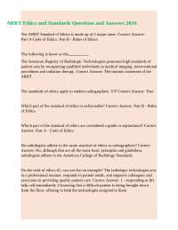 ARRT Ethics and Standards Questions and Answers 2024