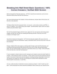 Breaking Into Wall Street Basic Questions | 100% Correct Answers | Verified 2024 Version