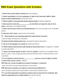 RBS Exam Questions with Answers