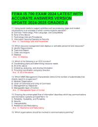 FEMA IS 700 EXAM 2024 LATEST WITH  ACCURATE ANSWERS VERSION  UPDATE 2024-2025 GRADED A