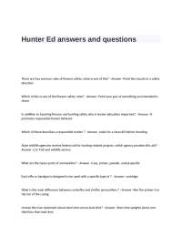 Hunter Ed Exam Questions and Answers